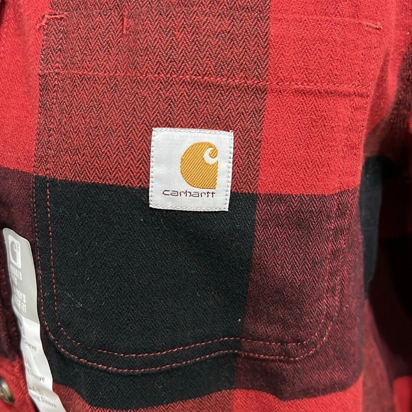 CARHARTT Rugged Flex loose fit, midweight flannel, long sleeve plaid shirt - Picture 5 of 10